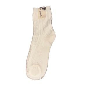 Free People White Cable Knit Socks